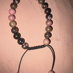 Rhodolite beaded crystal healing bracelet